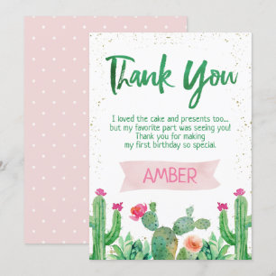 Fiesta Cactus Carte de remerciements d'anniversair