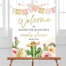Fiesta Cactus Editable Affiche de bienvenue Couple