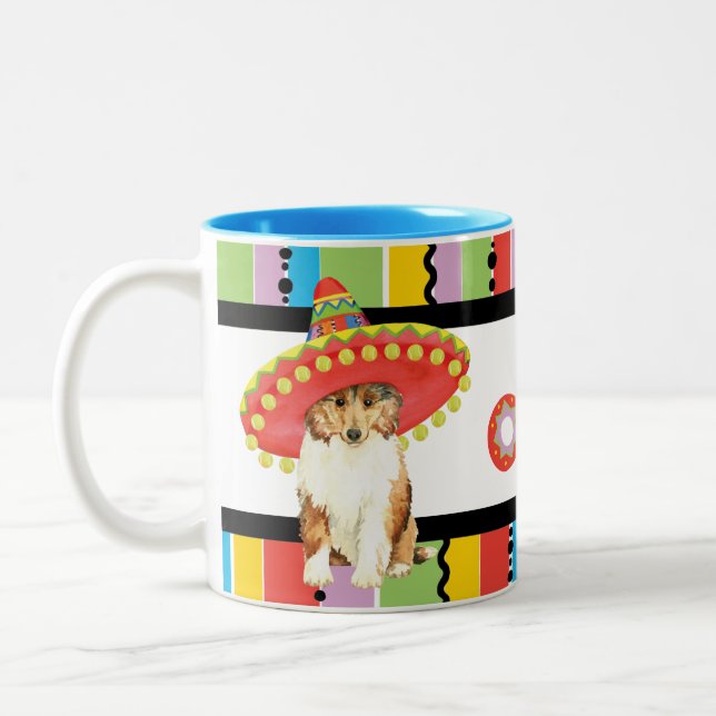 Fiesta Collie Mug à café à deux tons (Gauche)
