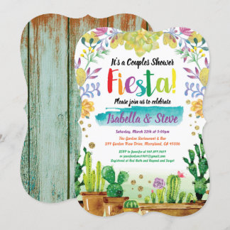 Fiesta couples douche invitation avec cactus