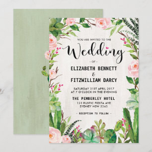 Fiesta Faire-part de mariage Cactus Succulent mexi