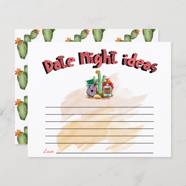 Fiesta | Fête des mariées aquarelle | Date Nuit (Devant / Derrière)