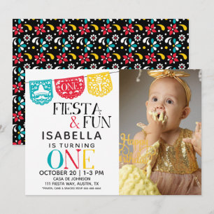 Fiesta & Fun First Birthday Photo Invitation
