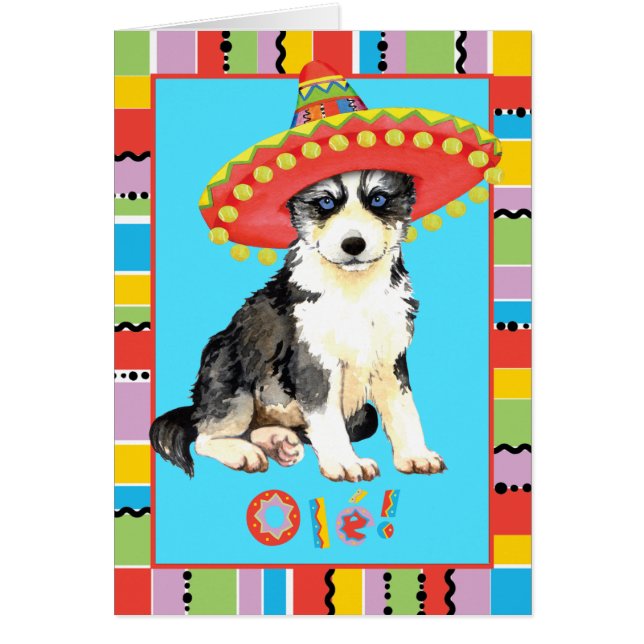 Fiesta Husky Greeting Card (Devant)