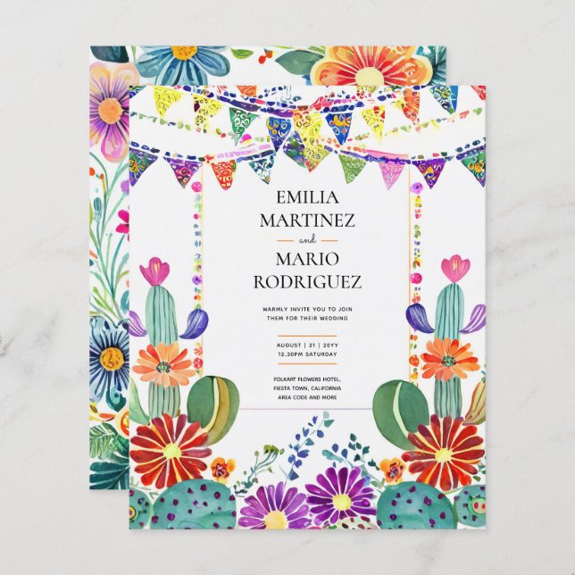 FIESTA MARIAGE - Fleurs Folkart Moderne (Devant / Derrière)