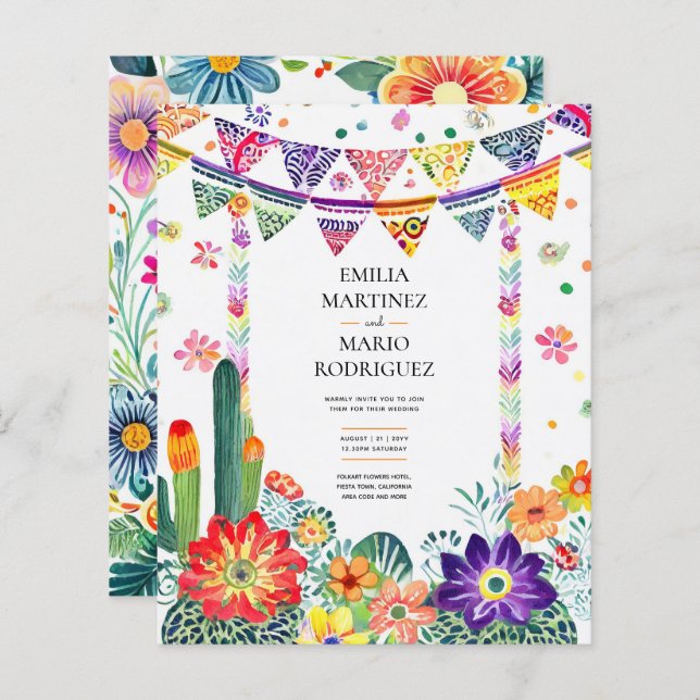 FIESTA MARIAGE - Fleurs Folkart Moderne (Devant / Derrière)