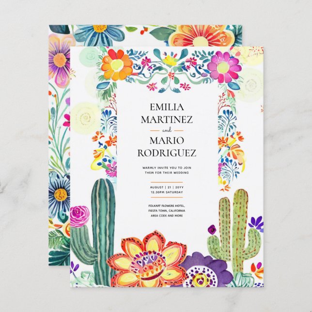 FIESTA MARIAGE - Fleurs Folkart Moderne (Devant / Derrière)