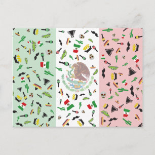Fiesta mexicaine - Drapeau du Mexique Carte postal