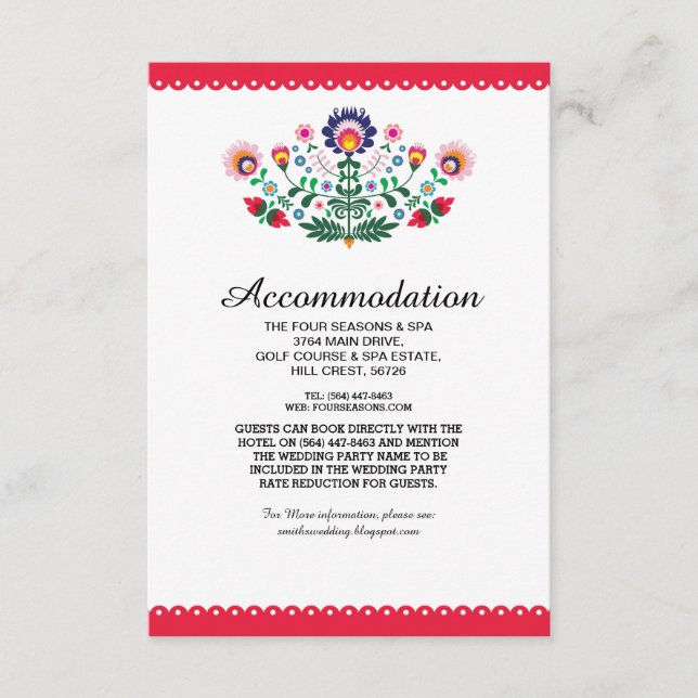 Fiesta Mexicaine Rouge Logement Cartes de Mariage (Devant)