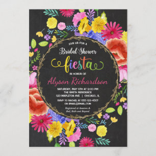 Fiesta nuptiale invitation aquarelles florales