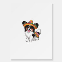 Fiesta Papillon Chien portant Sombrero et Sarape