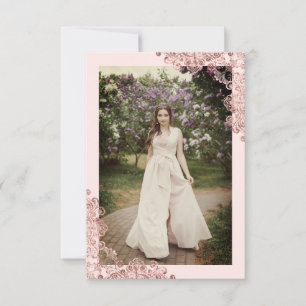 Fiesta Quinceañera Español Efecto Encaje Oro Rosa