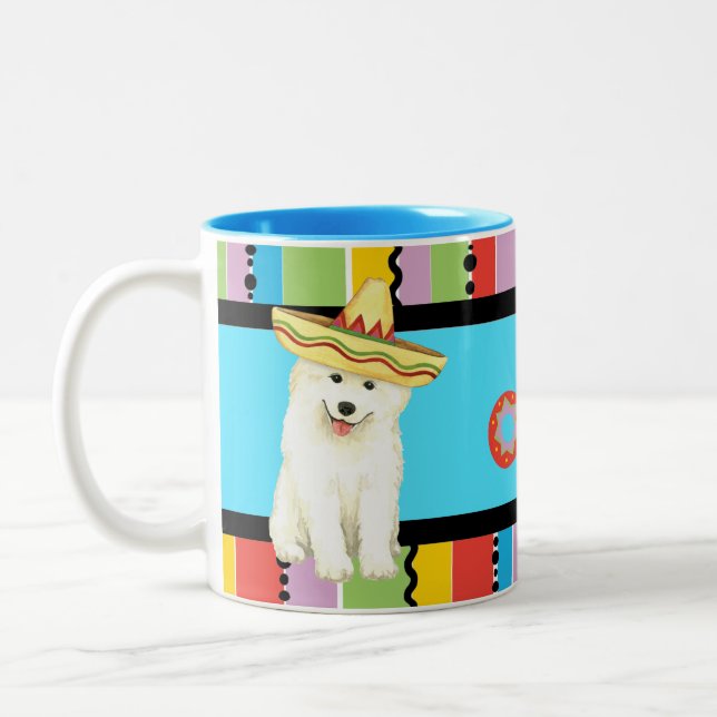 Fiesta Samoyed Mug à café à deux tons (Gauche)