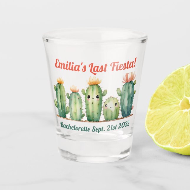 Fiesta Shot Verre Cactus Cute Bachelorette personn (Devant)