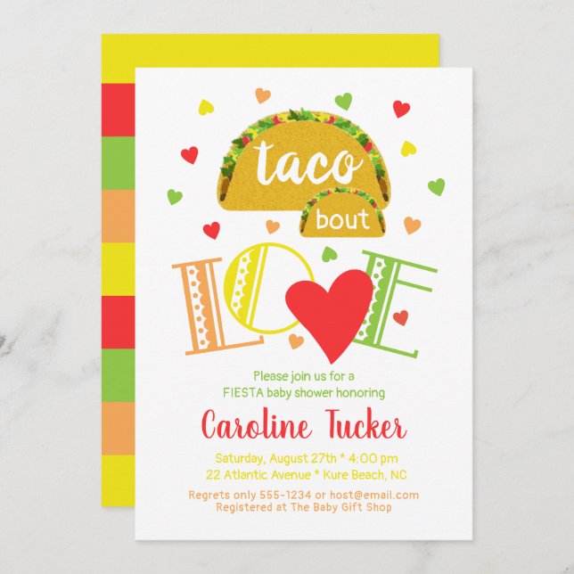 Fiesta Taco Bout Amour Baby shower Invitation (Devant / Derrière)