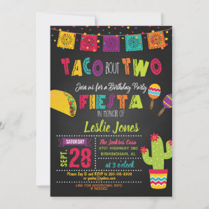 Fiesta Taco Bout Deux Anniversaire Invitation