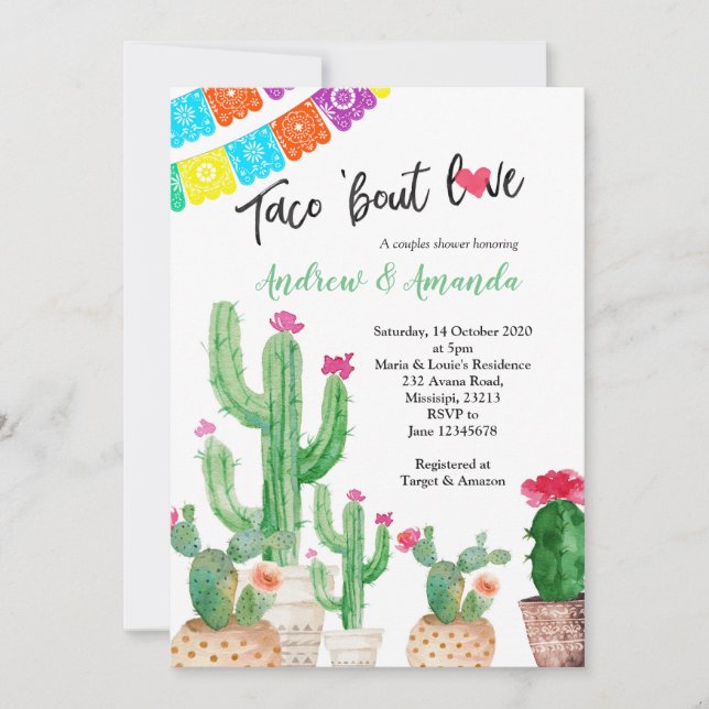 Fiesta Wedding shower Invitation Couples (Devant)
