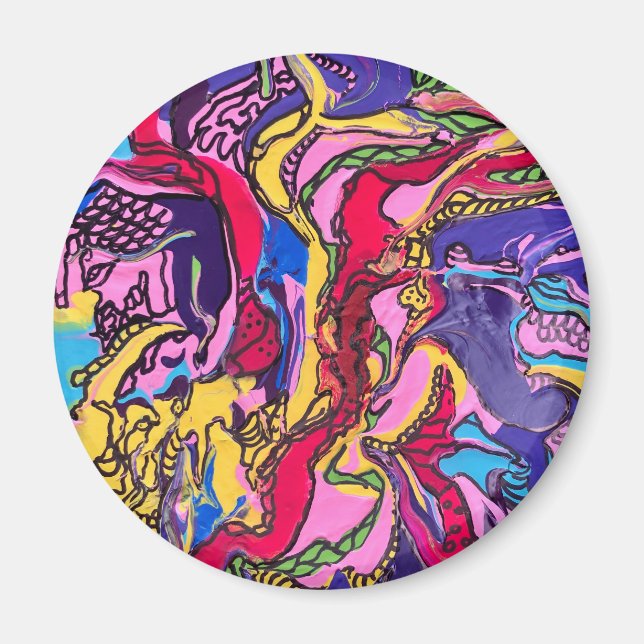 "Fièvre de la jungle" Magnets ronds (Devant)