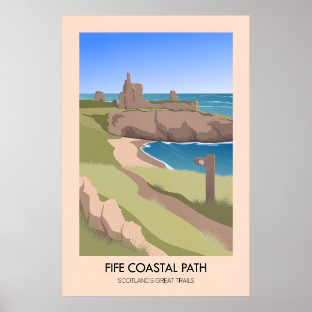 Fife Coastal Path Scotlands Great Trails Poster (Devant)