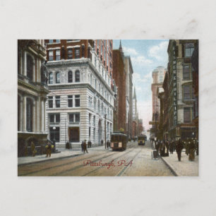 Fifth Ave et Wood Street Carte postale Vintage