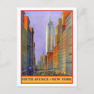Fifth Avenue, New York, carte postale voyage vinta