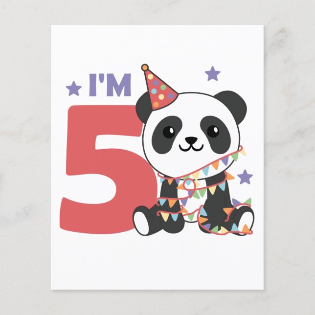 Fifth Birthday Panda For Kids 5 Years (Devant)