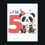Fifth Birthday Panda For Kids 5 Years<br><div class="desc">A fifth birthday panda for the birthday party. Pandas are cute animals and the favorite animal of many boys and girls. Whether boy or girl for a birthday an animal for five year olds.</div>