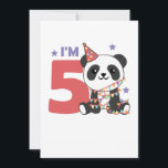 Fifth Birthday Panda For Kids 5 Years Invitation<br><div class="desc">A fifth birthday panda for the birthday party. Pandas are cute animals and the favorite animal of many boys and girls. Whether boy or girl for a birthday an animal for five year olds.</div>