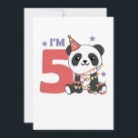 Fifth Birthday Panda For Kids 5 Years Invitation<br><div class="desc">A fifth birthday panda for the birthday party. Pandas are cute animals and the favorite animal of many boys and girls. Whether boy or girl for a birthday an animal for five year olds.</div>