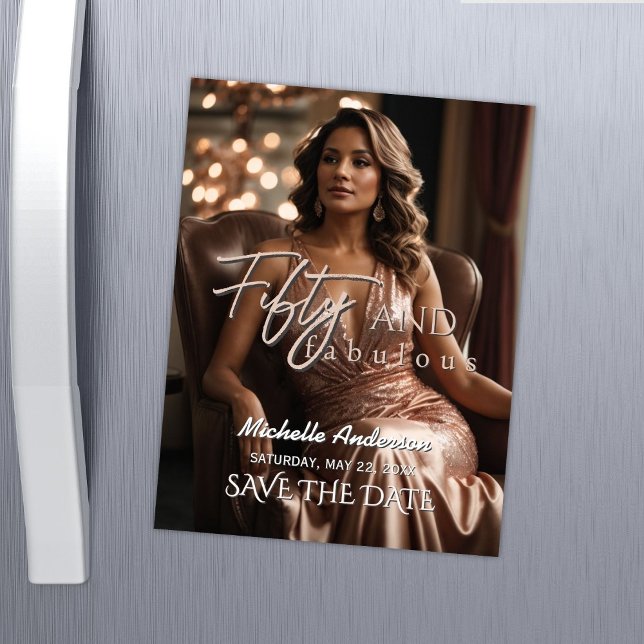 Fifty and Fabulous Magnetic Save the Date (Créateur téléchargé)