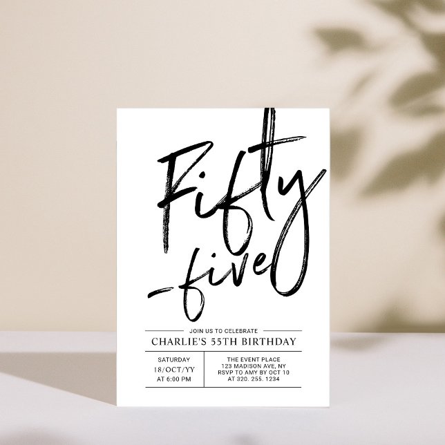 Fifty Five | Invitation Moderne pour les 55 ans (Créateur téléchargé)