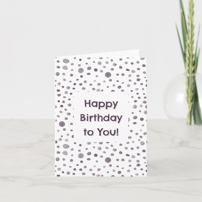 Fig Confetti Aquarelle Points Carte Anniversaire (Devant)