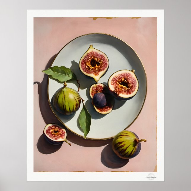 Fig Still Life on Plate Poster (Devant)