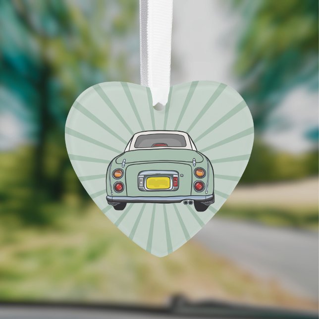 Figarades Emerald Green Figaro Ornement de voiture (Fun figgy ornament to hang in your car or on your christmas tree. You can add your name or car reg)