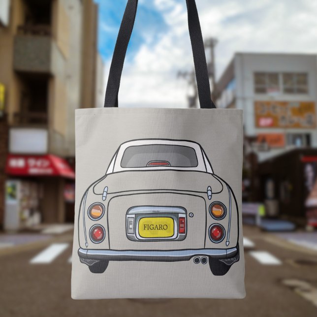 Figaras Topaz Mist Figaro Sac fourre-tout auto (Add your car reg number or figgy car name to this cute topaz mist figaro car tote bag)