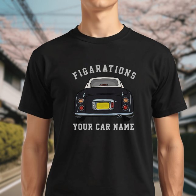 Figarations Black Figaro Nom de voiture T-shirt (A fun black figgy t-shirt with space for your name or car name. )