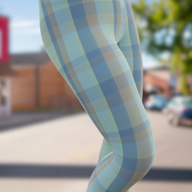 Figarations Tartan moderne Plaid Leggings (A tartan inspired by the 4 colours of the figaro cars.)