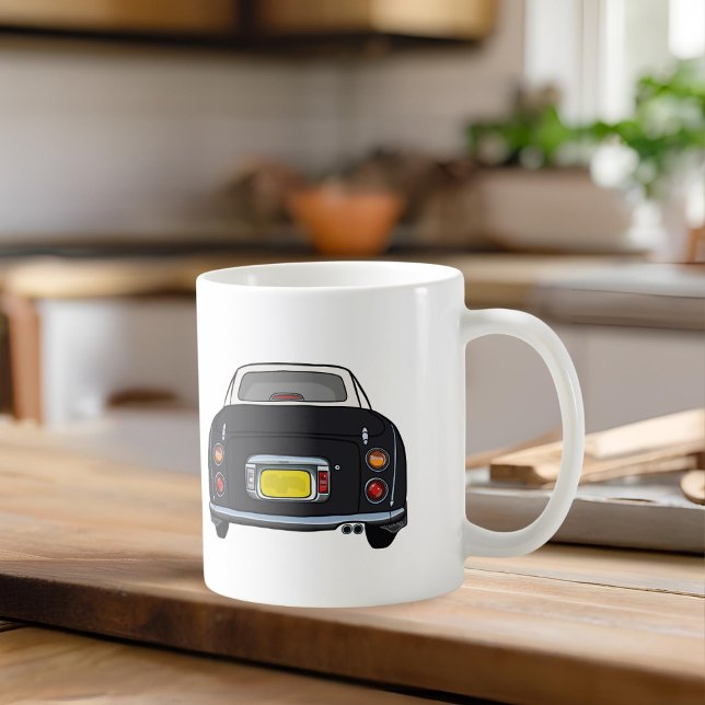 Figarines Nom Figaro noir Voiture Café Mug (Cute black figaro mug with space for your name)