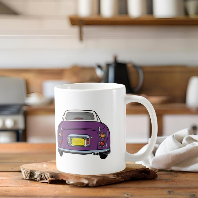 Figarines Nom Figaro violet Voiture Café Mug (Cute purple figaro car coffee mug with space for your name or your purple figgy's)