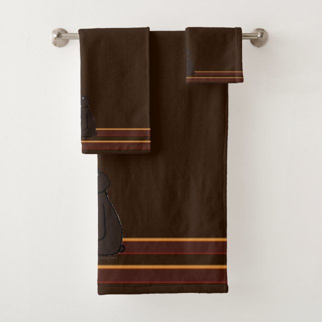 figdewdrops Bear Brown Bath Towel Set (En situation)