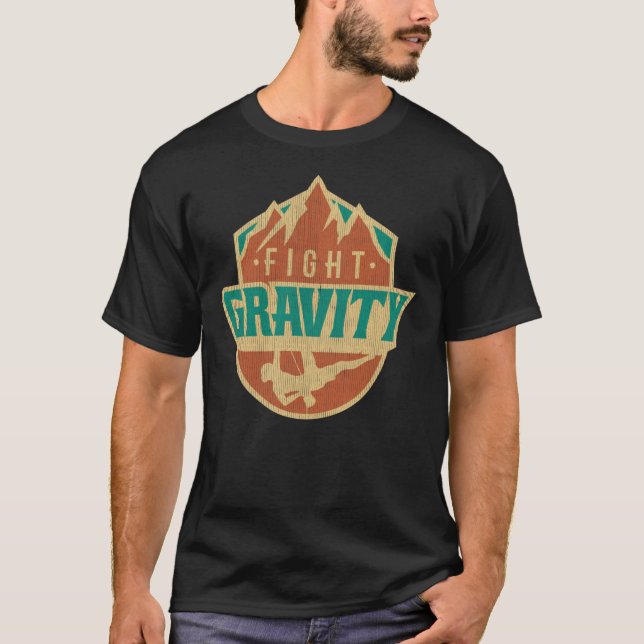 Fight Gravity - Mountain Wall Escalade T-shirt Ess (Devant)