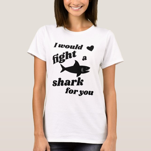 Fight Shark Love Saint Valentin T-shirt (Devant)