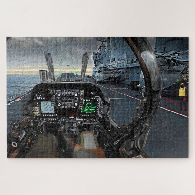 Fighter Cockpit sur Carrier Jigsaw Puzzle 1014 pc. (Horizontal)