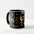 "Figue Skating" doré silhouttes personnalisées Mug