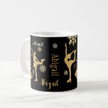 "Figue Skating" doré silhouttes personnalisées Mug<br><div class="desc">"Patinage de silhouttes dorées filles mug</div>