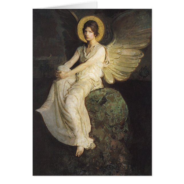 Figure ailée assise sur un rocher par Abbott Thaye (Devant)