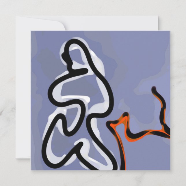 Figure avec Feline : bleu Abstrait, orange, B & W (Devant)
