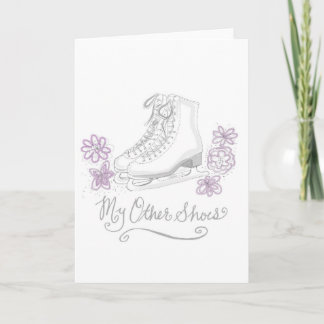 Figure carte de voeux d'anniversaire de patinage