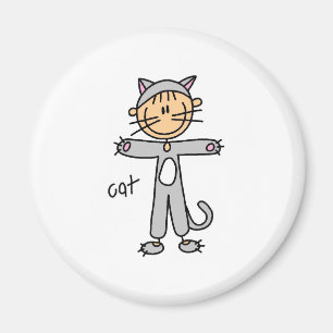 Figure de bâton dans un aimant de costume de chat