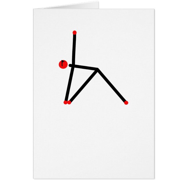 Figure de bâton de pose de yoga triangle. (Devant)